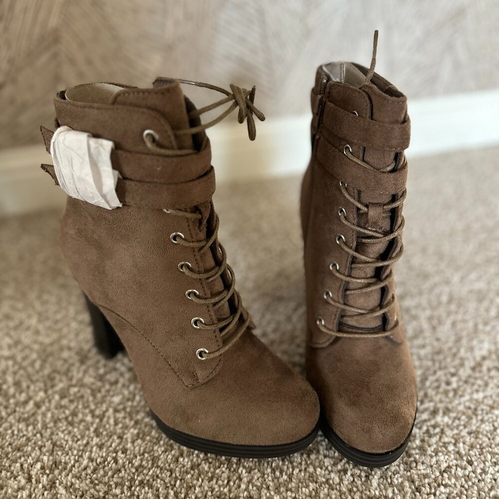 Wild Diva Lounge Ciana Double Buckle Block Heel Bootie